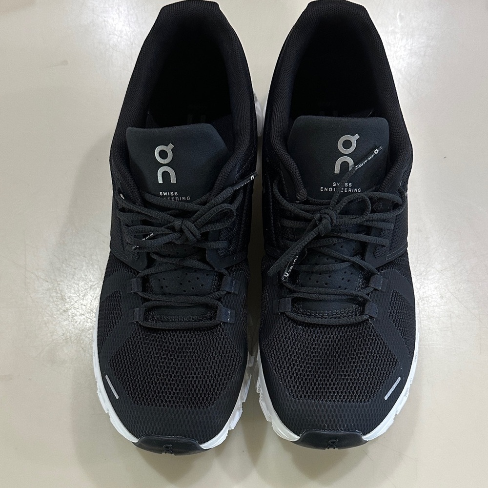 On Running Black and White Athletic Shoes
